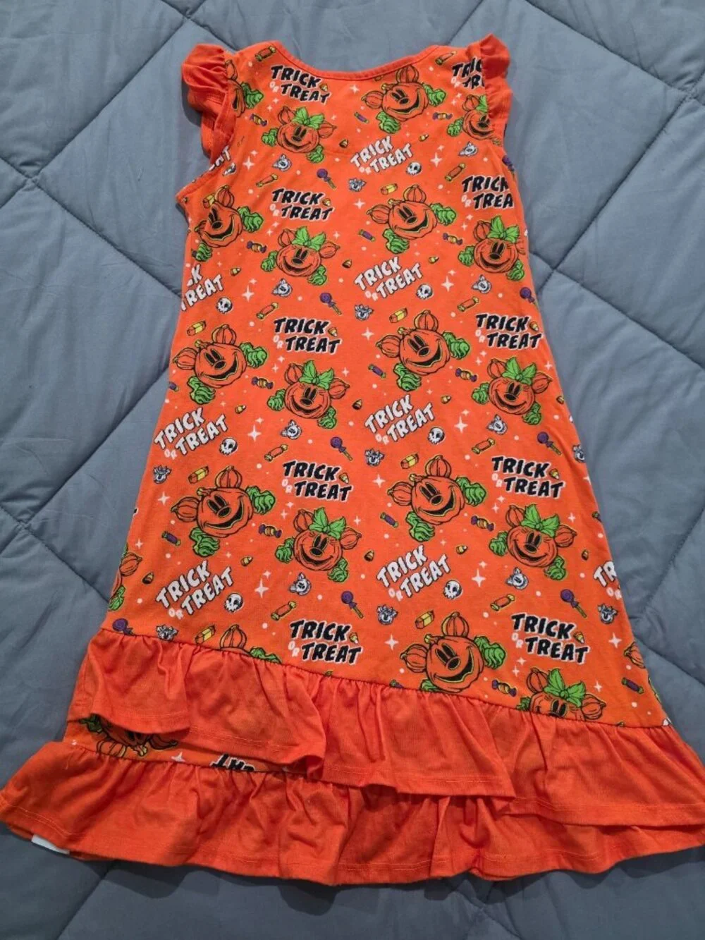 Disney Parks Girls sz 9/10 Halloween Trick or Treat Orange Pajama Gown